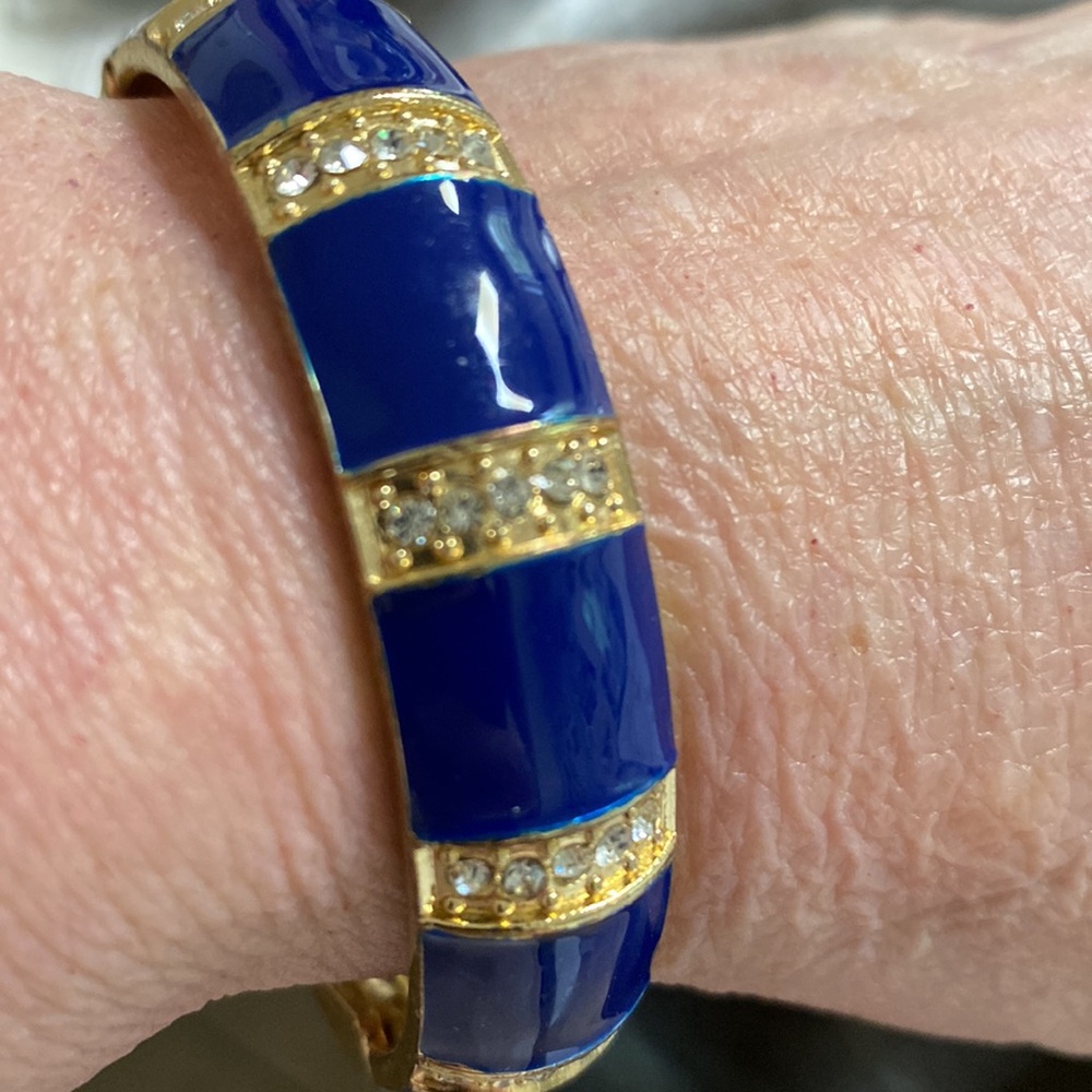 Sequin Royal Blue Rhinestone Clamp bracelet